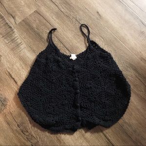 Black Crochet Top